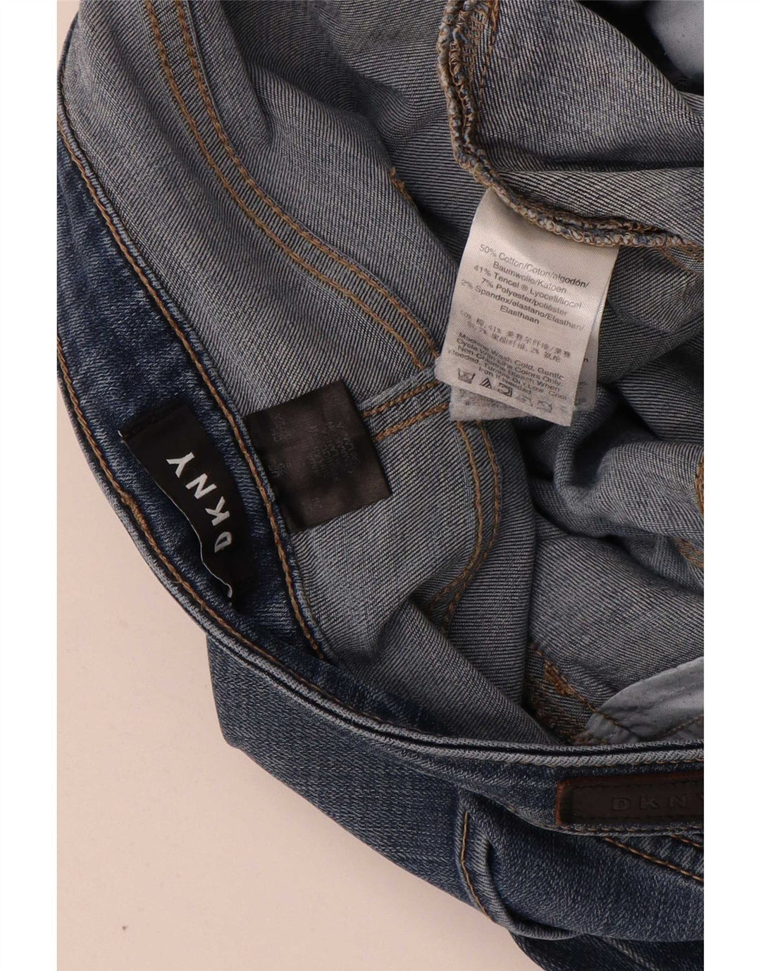 Dkny Damen Skinny Jeans W29 L27 Blaue Baumwolle