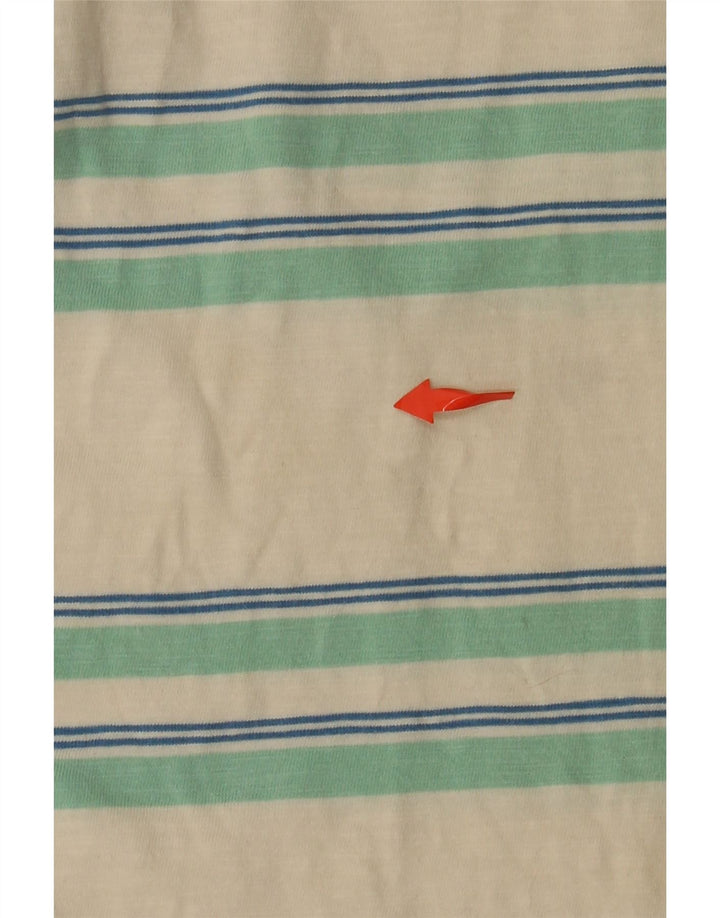 FARAH Herren-T-Shirt-Oberteil aus mittelgrauer, gestreifter Baumwolle