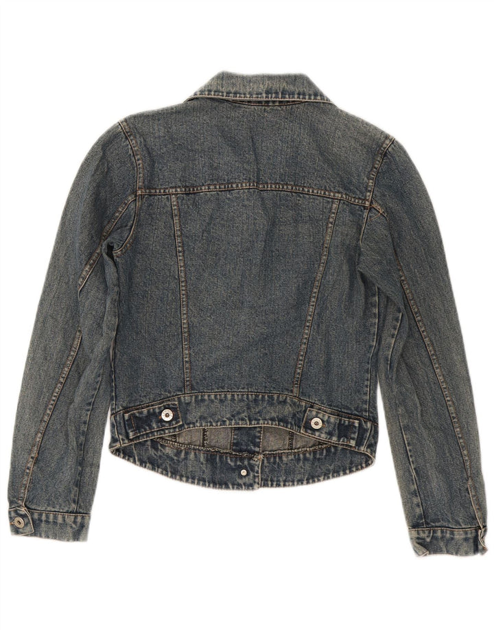 Vintage Damen Crop Jeansjacke UK 4 XS Blau