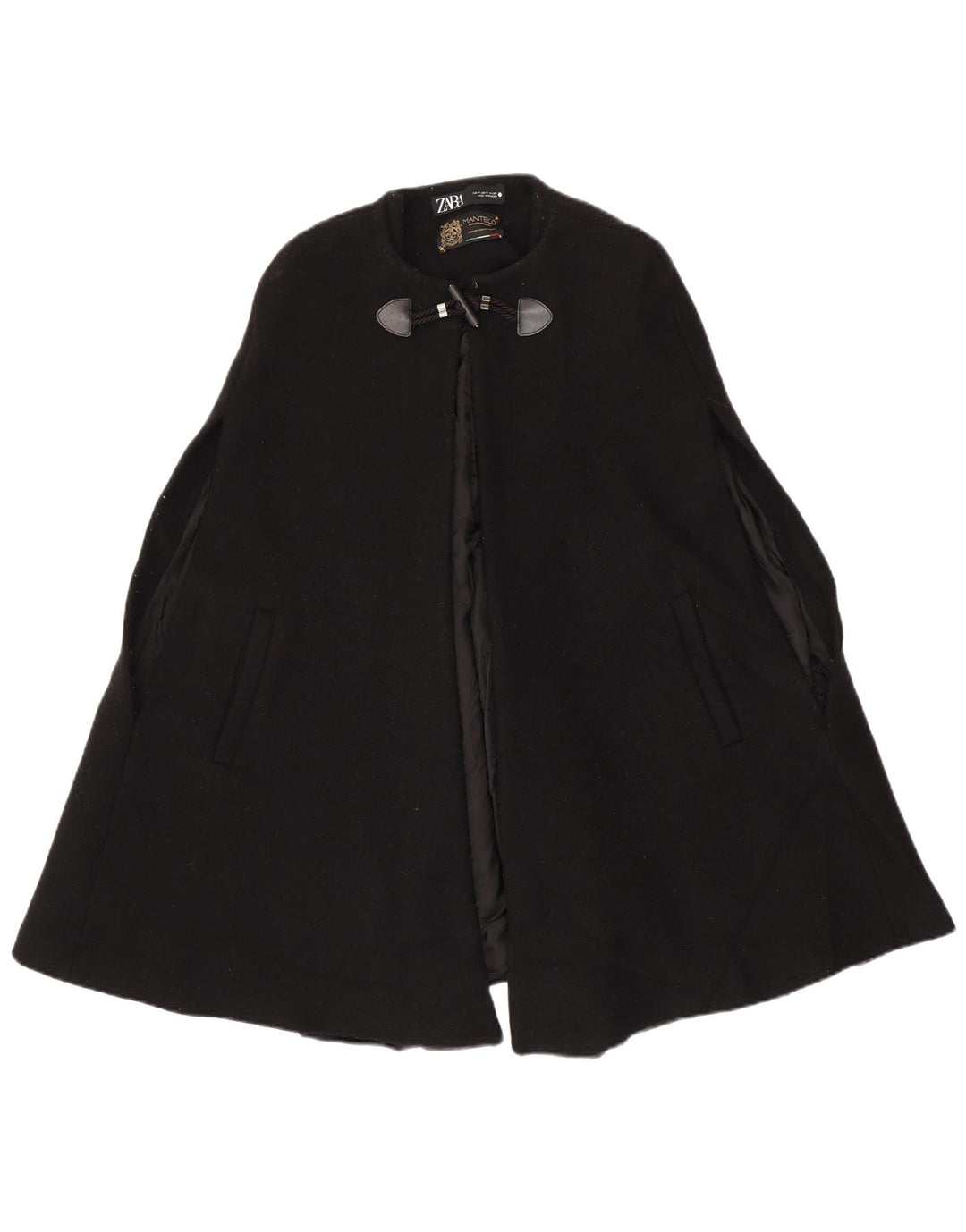 Zara Damen Cape-Mantel UK 12 Medium Schwarz