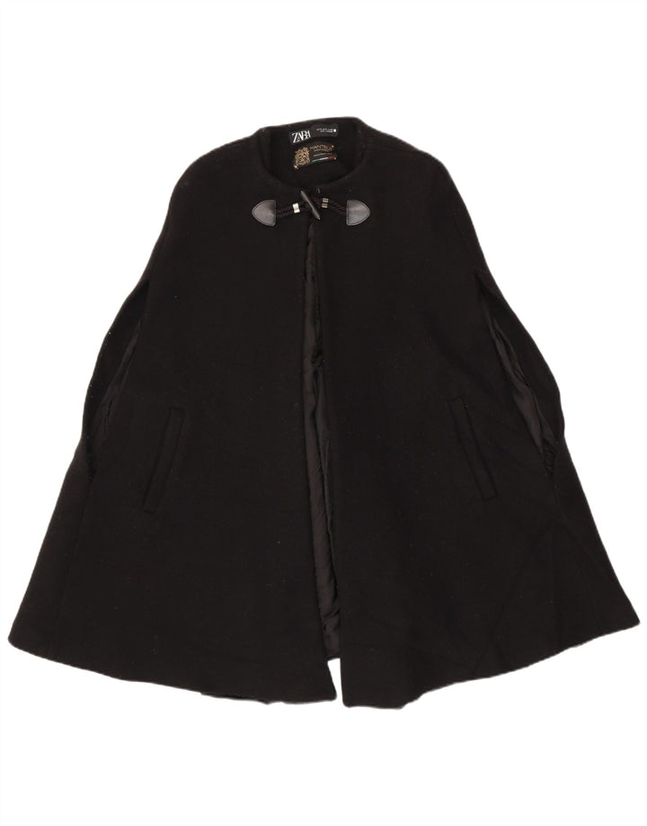 Zara Damen Cape-Mantel UK 12 Medium Schwarz