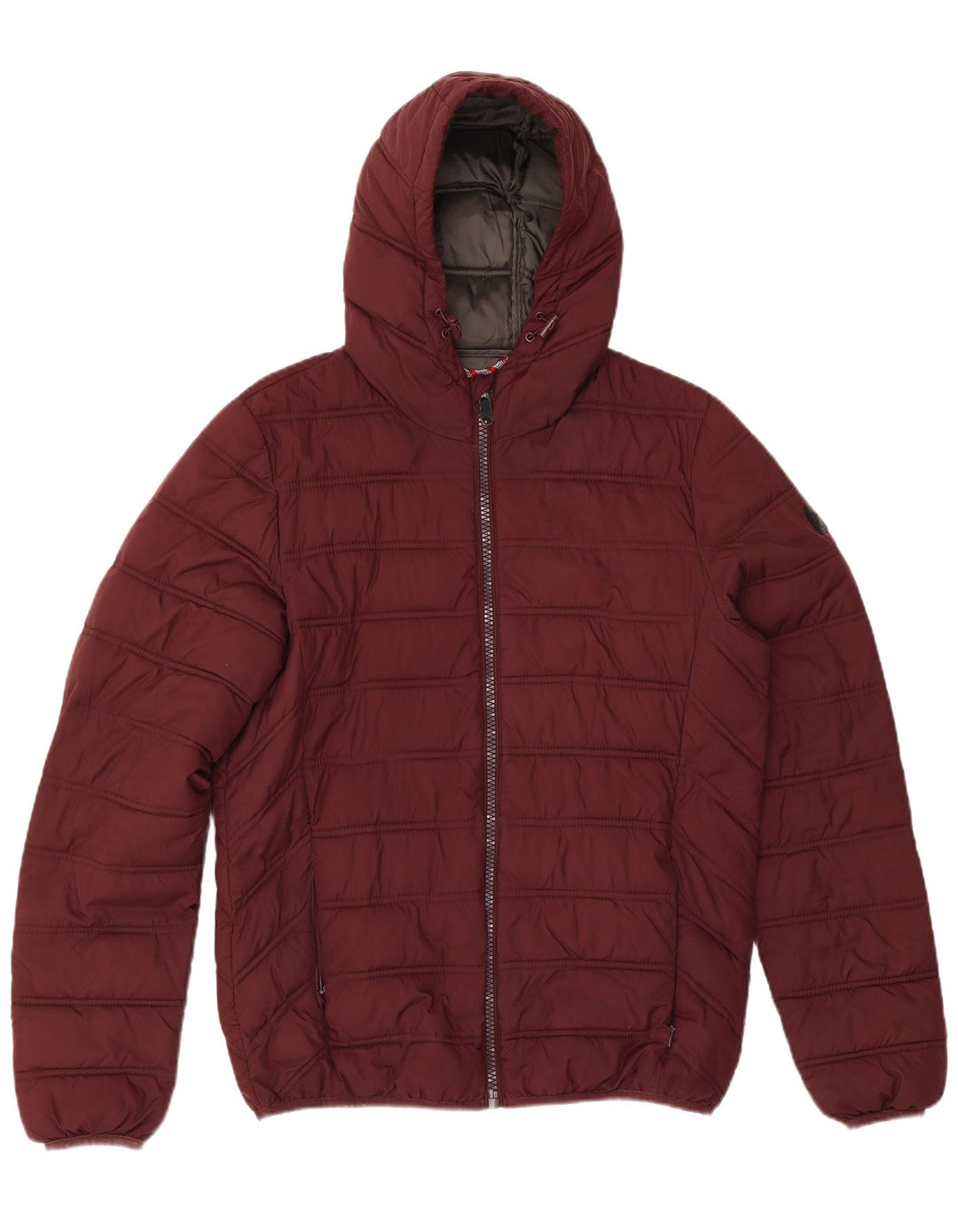 Liu Jo Herren-Jacke mit Kapuze, gepolstert, UK 38, mittleres Burgunderrot, Polyester