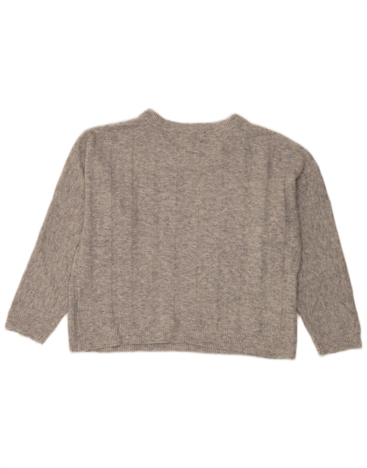 Marks & Spencer Damen Crop Crew Neck Pullover Pullover UK 12 Mittelgrau