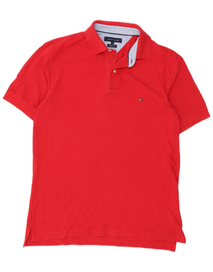 Tommy Hilfiger Herren-Poloshirt mit normaler Passform, große rote Baumwolle