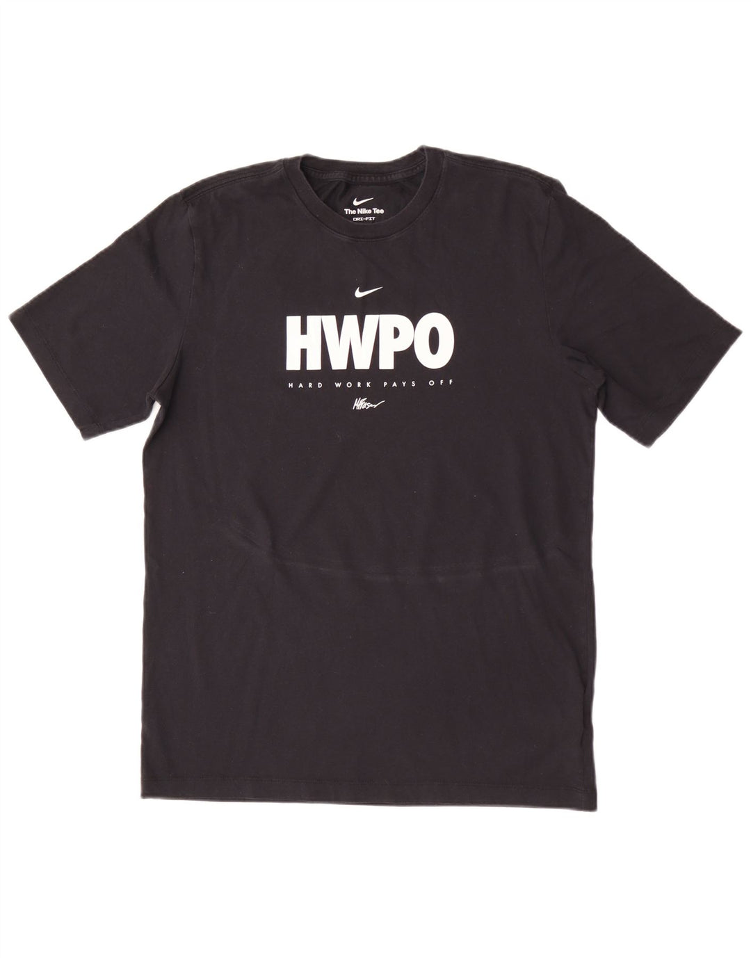 Nike Herren Dri Fit Graphic T-Shirt-Oberteil aus mittelschwarzer Baumwolle