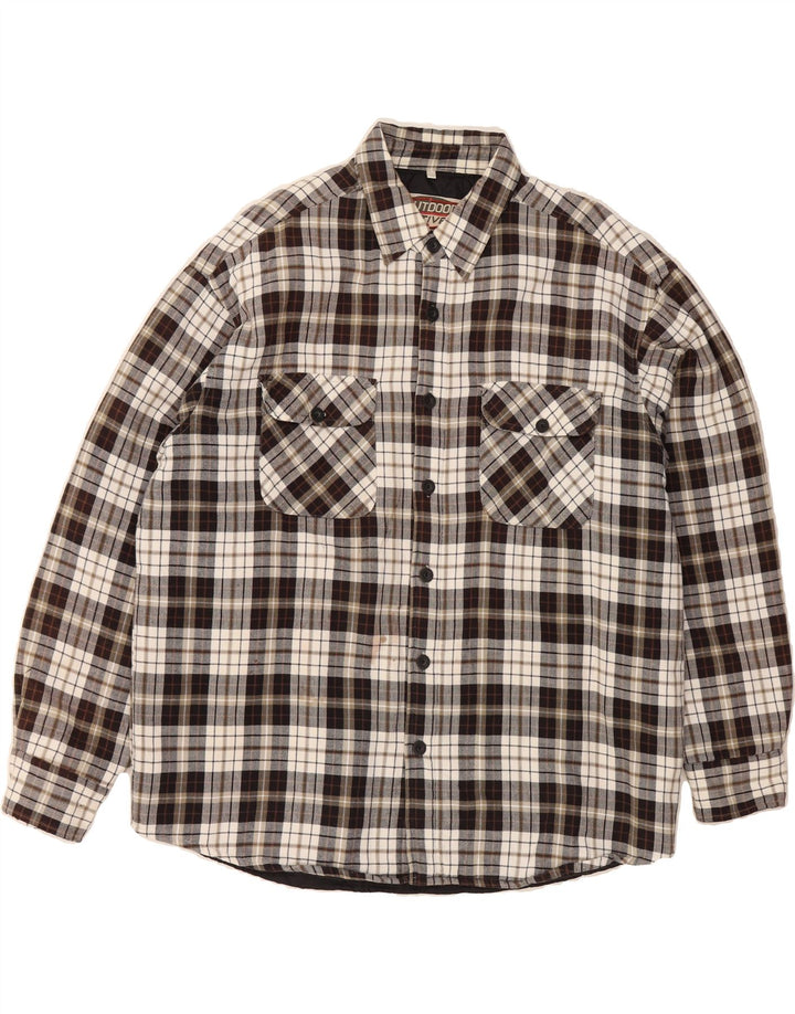VINTAGE Mens Lumberjack Flannel Shirt XL Brown Check Vintage Vintage and Second-Hand Vintage from Messina Hembry 