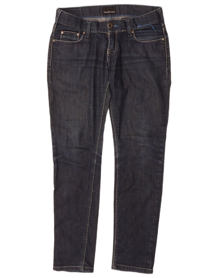 Calvin Klein Damen Slim Jeans W27 L29 Marineblau Baumwolle