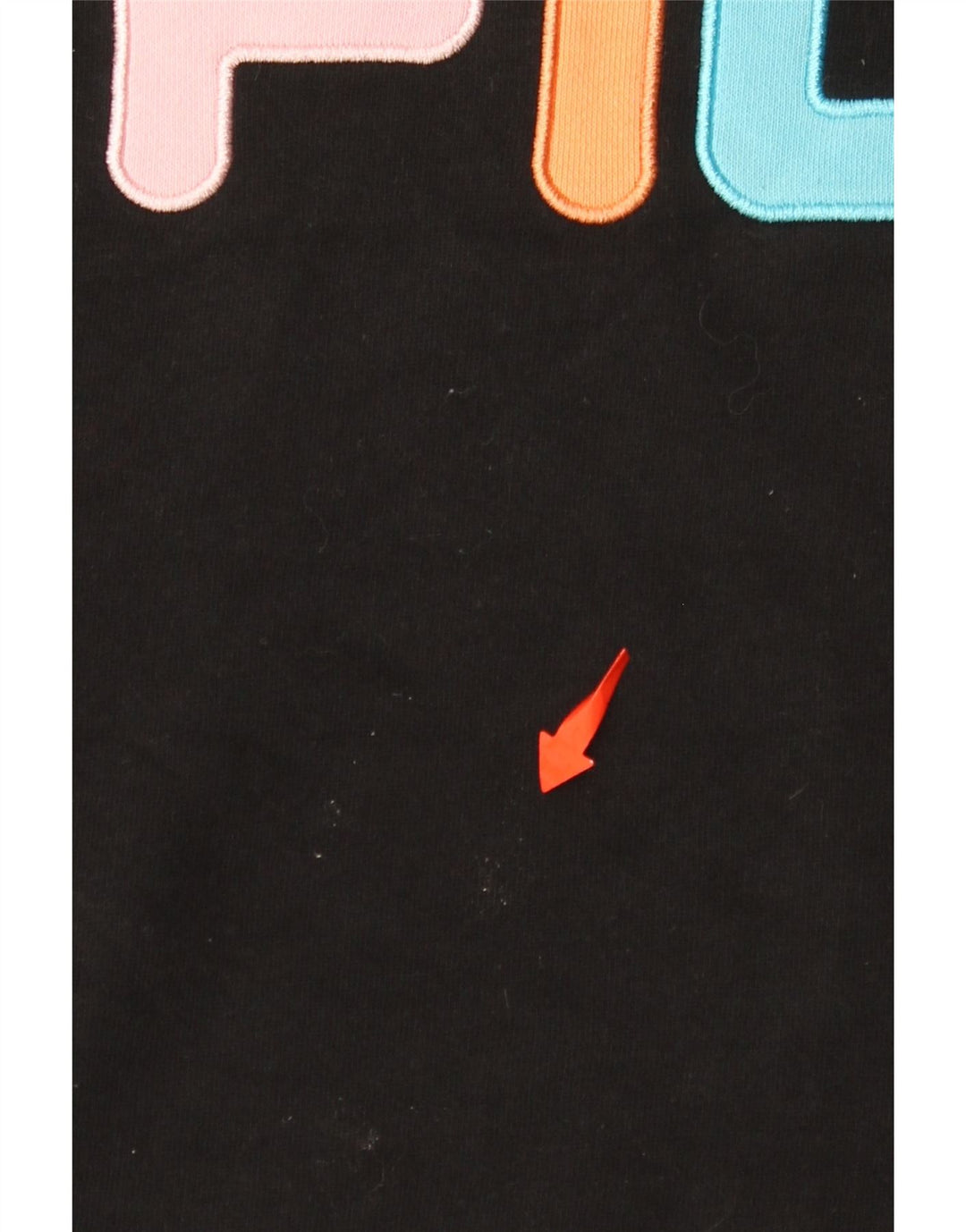 FILA Damen Grafik-Sweatshirt-Pullover UK 14 Mittelschwarze Baumwolle