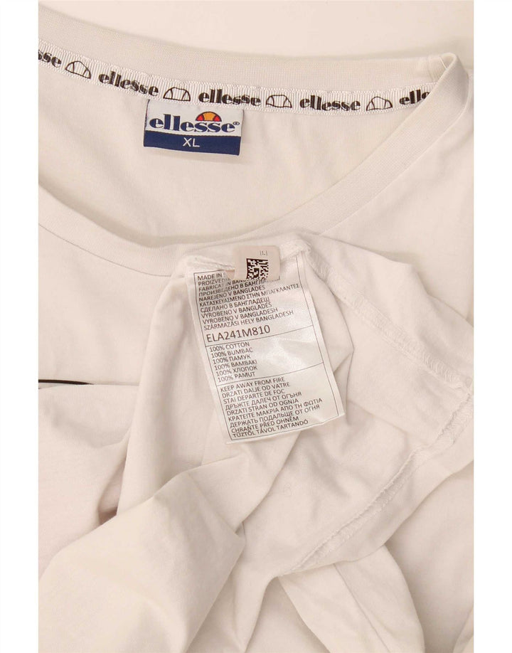 Ellesse Herren Grafik T-Shirt Top XL Weiß