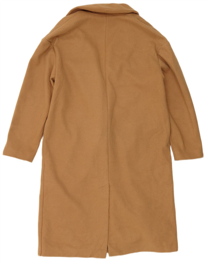 Topshop Damen Zweireihiger Mantel UK 12 Medium Beige Polyester