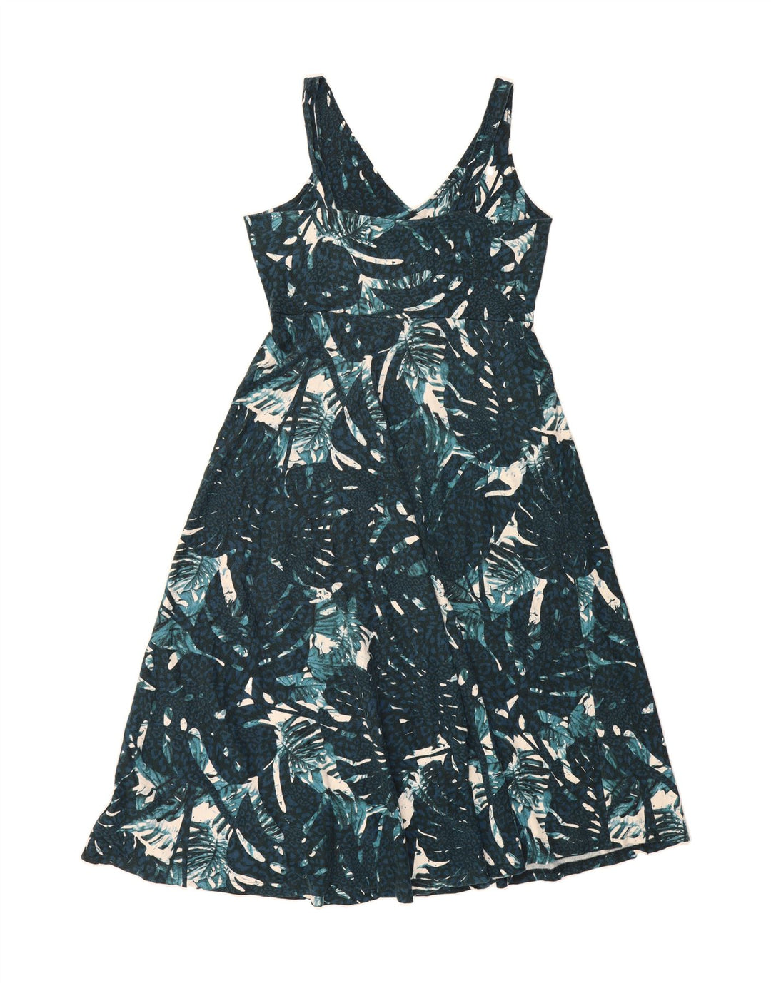 CHAPS Womens Abstract Pattern Sleeveless A-Line Dress UK 14 Large Blue Vintage Chaps and Second-Hand Chaps from Messina Hembry 