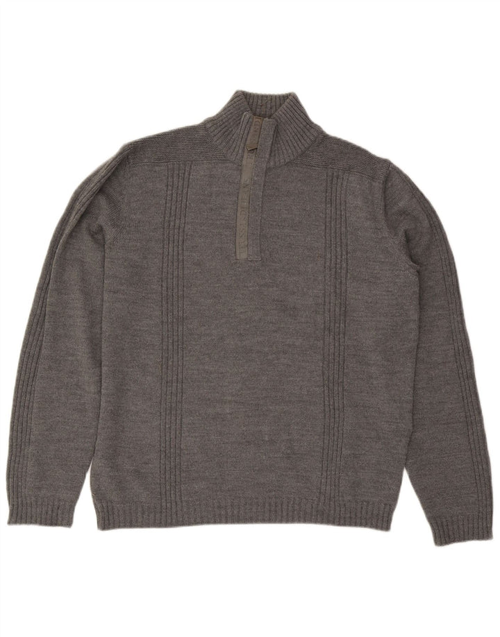 Trussardi Jeans Herren-Pullover mit Reißverschluss, XL, Grau