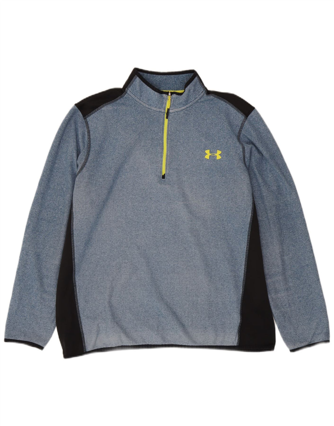 Under Armour Herren-Sweatshirt mit Reißverschluss, XL, blaues Farbblock-Polyester