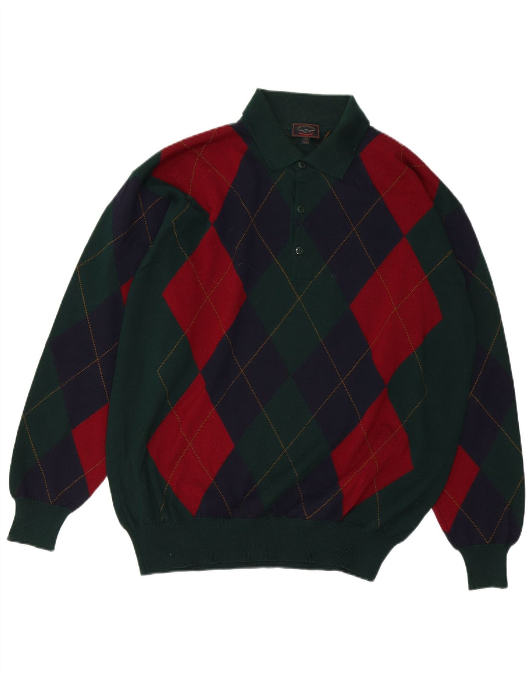 Sky & Eagle Herren-Pullover mit Rollkragen, groß, grün, Argyle/Diamant