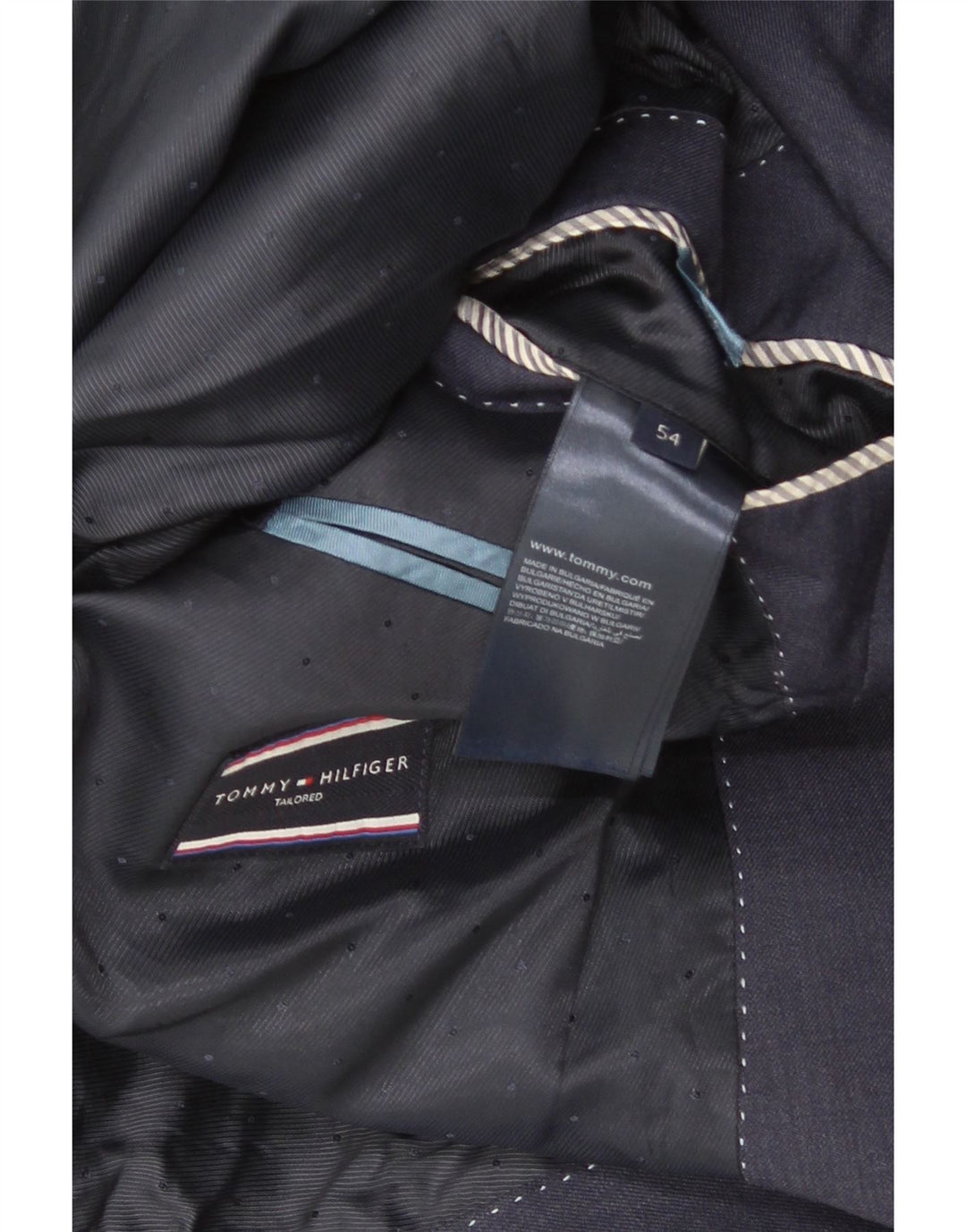 Tommy Hilfiger Herren Maßgeschneiderte 2-Knopf-Blazerjacke IT 54 2XL Marineblau