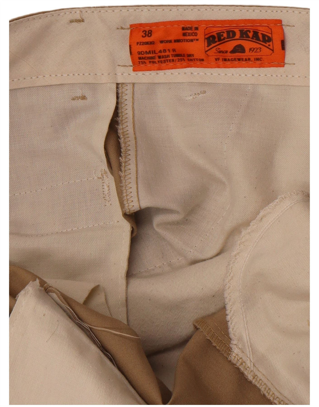 Red Kap Gerade Herren-Chinohose W38 L30 Beige Polyester