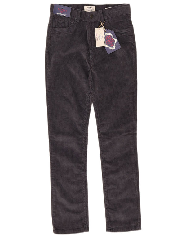 Fat Face Boys Slim Corduroy Trousers 10-11 Years W25 L26 Navy Blue Cotton