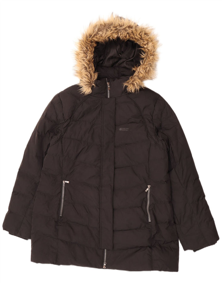 Mountain Warehouse Wattierter Damenmantel mit Kapuze, UK 18, XL, Schwarz, Polyester