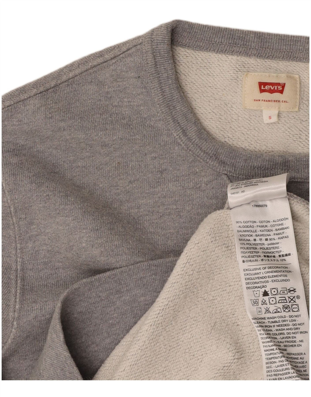 LEVI'S Herren-Sweatshirt mit Grafik, Größe S, graue Baumwolle