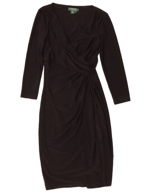 Ralph Lauren Damen 3/4-Ärmel-Etuikleid US 4 Small Schwarz