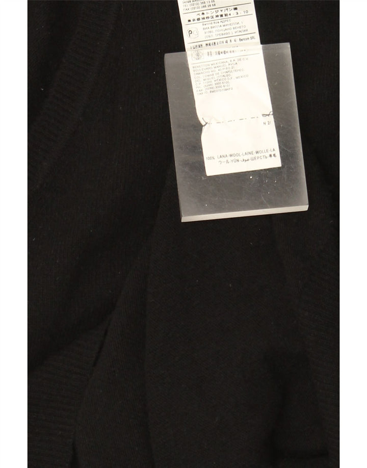 Benetton Herren Slim Fit Weste Tank Top XL Schwarz Wolle