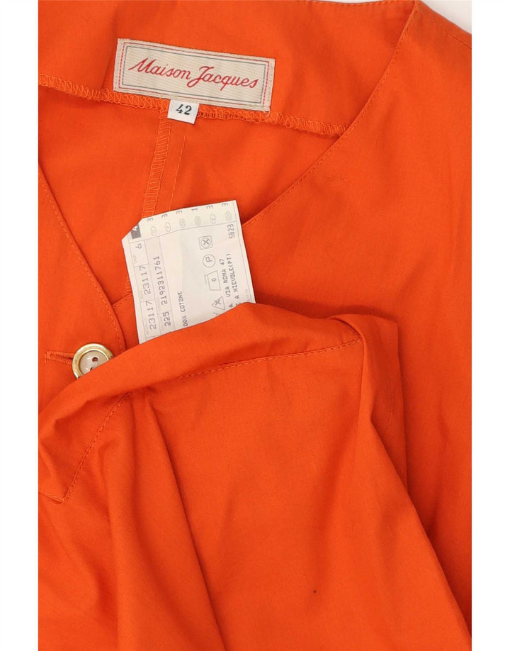 Maison Jacques Damen Hemdkleid IT 42 Mittelorange Baumwolle