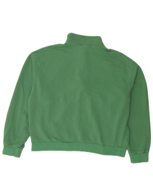 Reebok Damen-Sweatshirt mit Reißverschluss am Hals, UK 16, Größe L, grün, Baumwolle