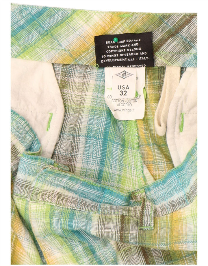 Bear Herren-Cargoshorts W32, mittelgroß, mehrfarbig, kariert, Baumwolle