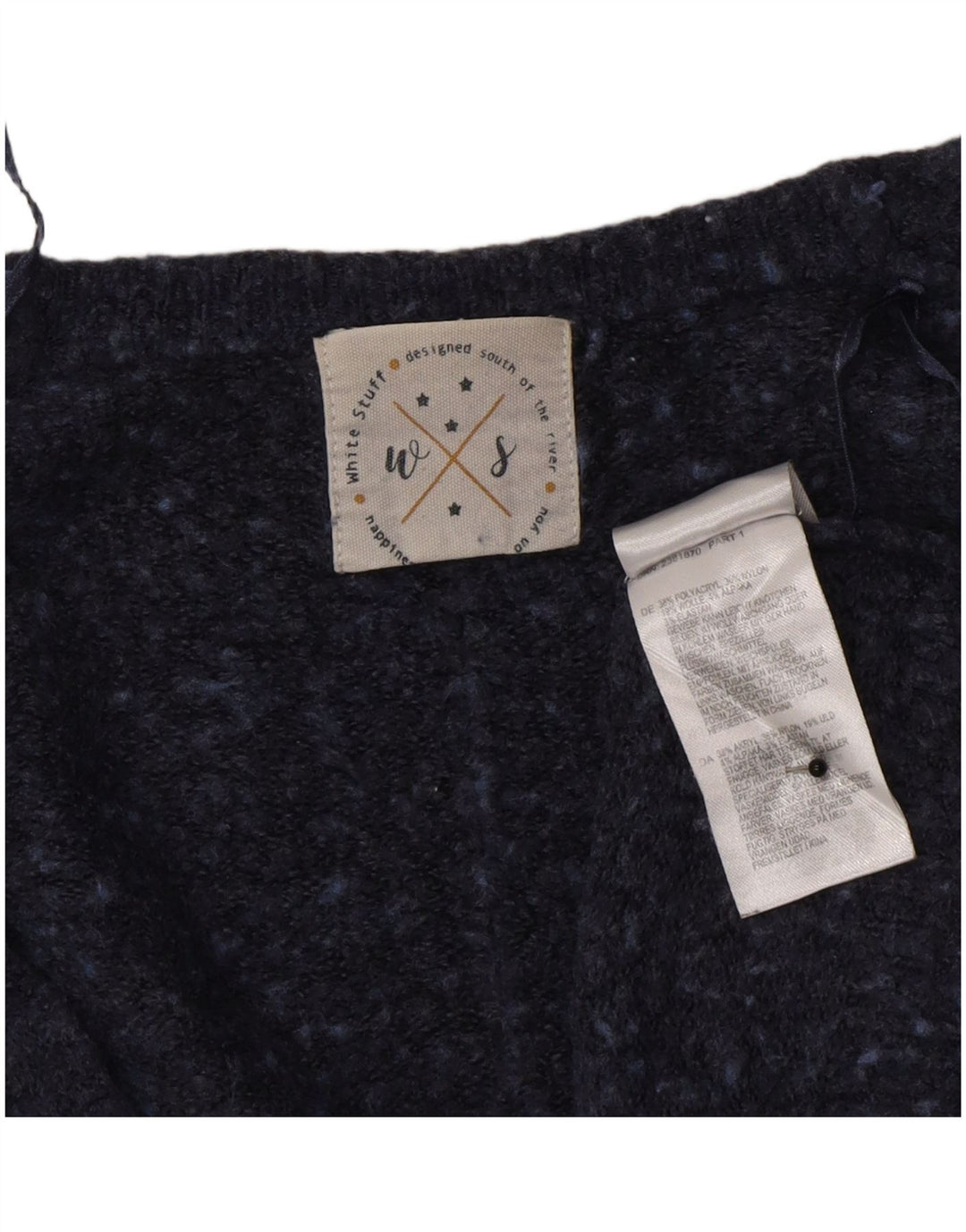 White Stuff Offener Damen-Cardigan-Pullover UK 18 XL Marineblau meliert