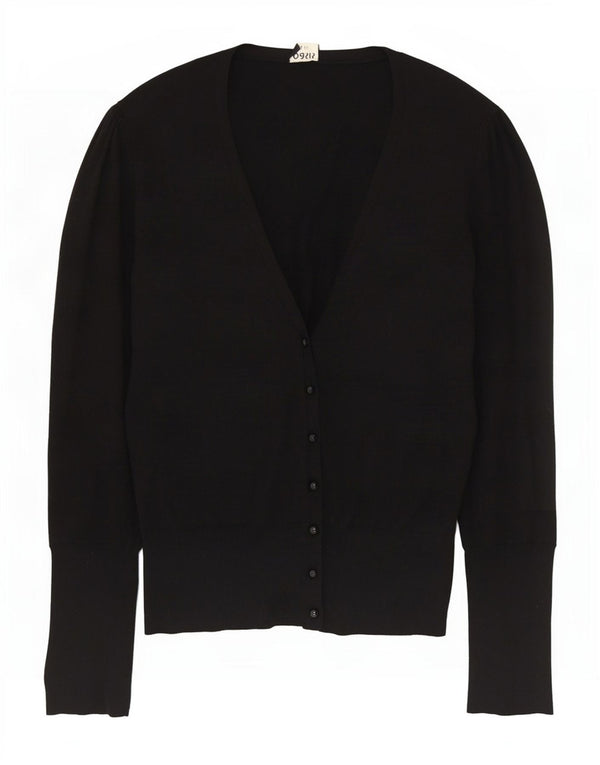 Oasis Damen-Cardigan-Pullover UK 14 Mittelschwarze Baumwolle