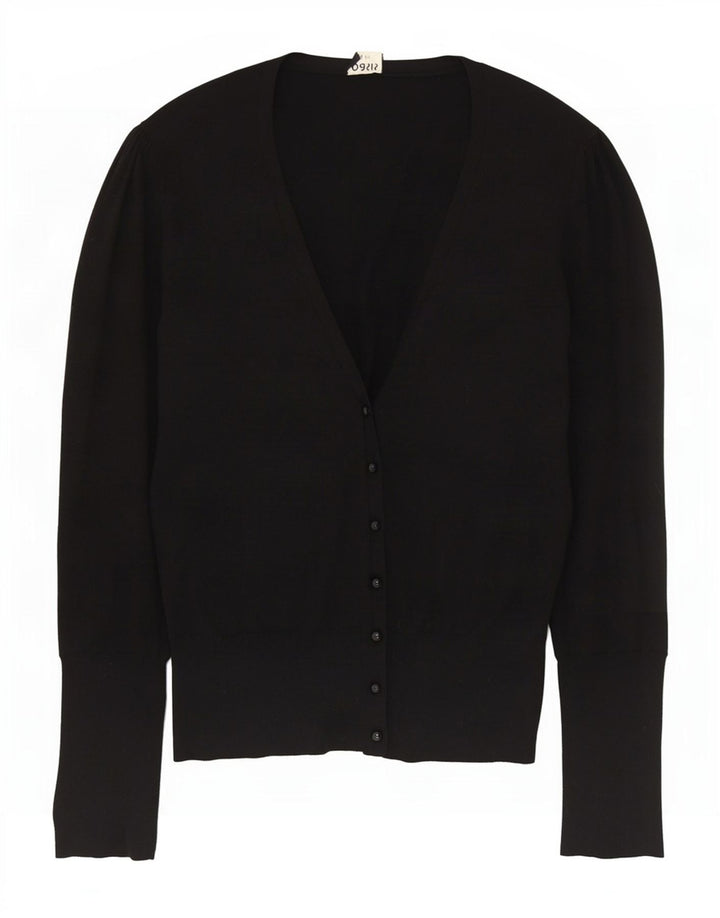 Oasis Damen-Cardigan-Pullover UK 14 Mittelschwarze Baumwolle