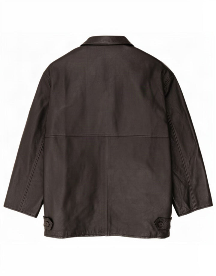 Vintage Herren Lederjacke IT 52 XL Schwarz