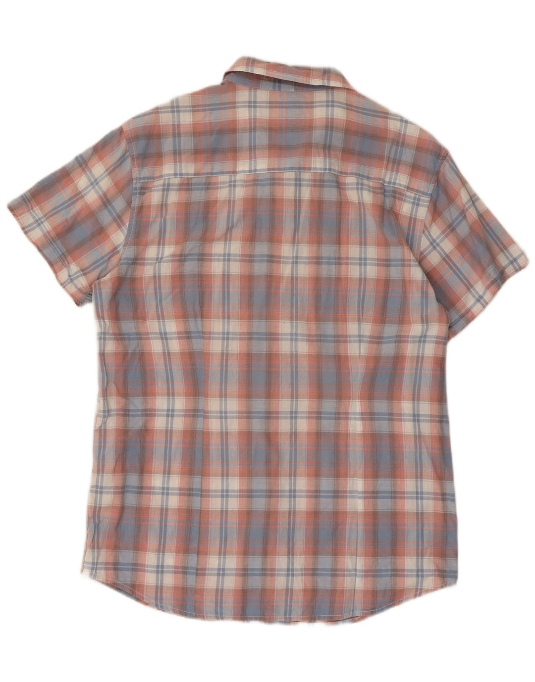 Wrangler Herren-Kurzarm-Slim-Hemd XL, blau kariert, Baumwolle