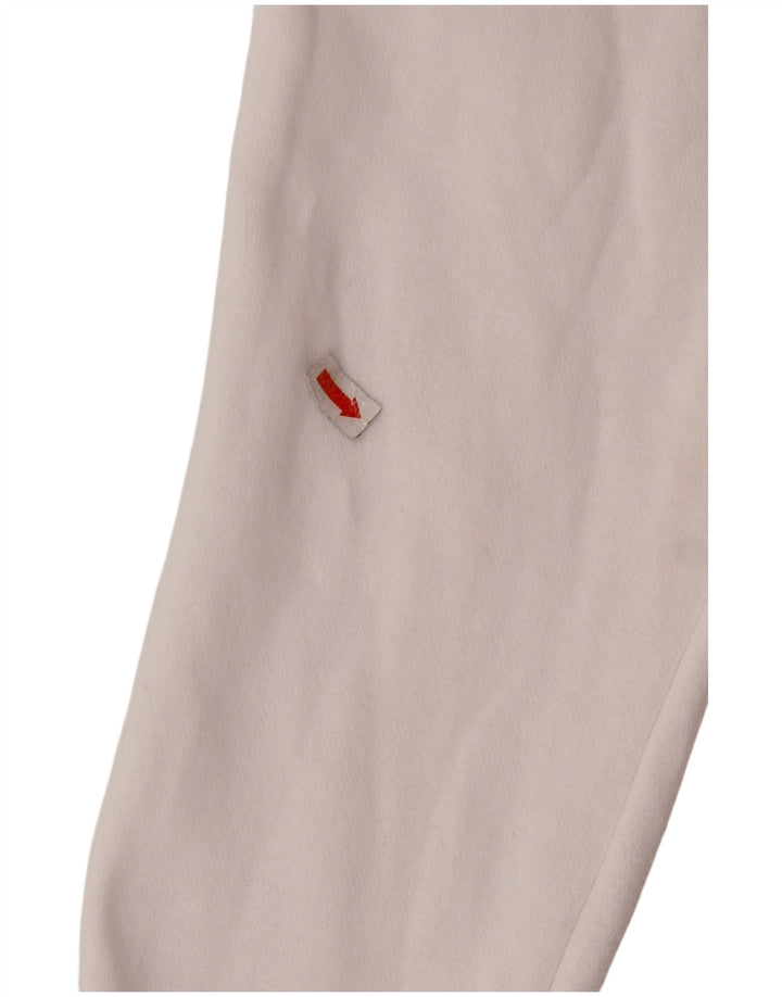 FILA Damen-Sweatshirt mit grafischem Reißverschluss am Hals, UK 16, Größe L, weiße Baumwolle