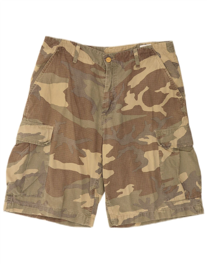 CARHARTT Herren Cargoshorts W31 Medium Mehrfarbige Camouflage-Baumwolle