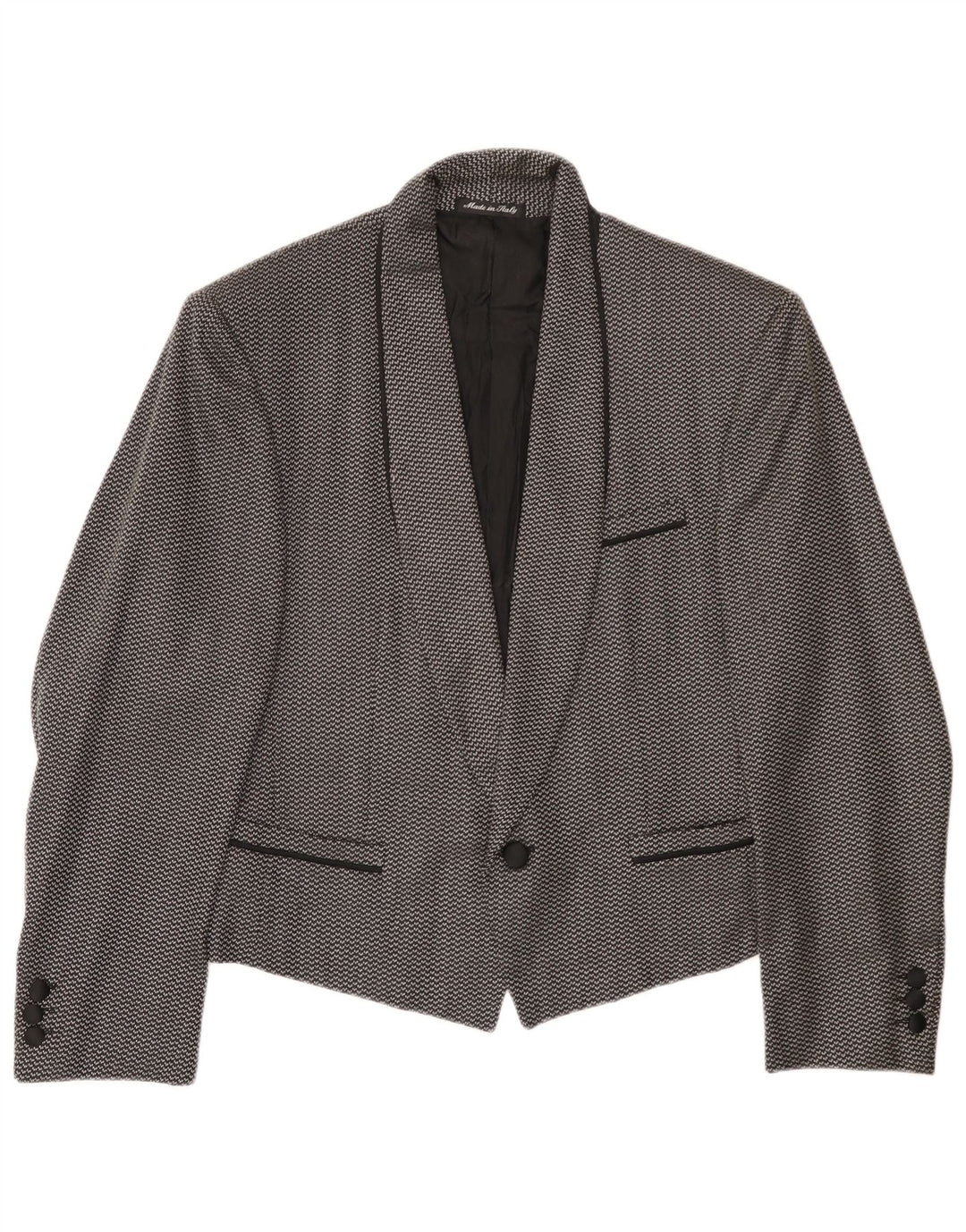 Pal Zileri Herren 1-Knopf-Blazerjacke IT 44 XS schwarz gefleckte Wolle