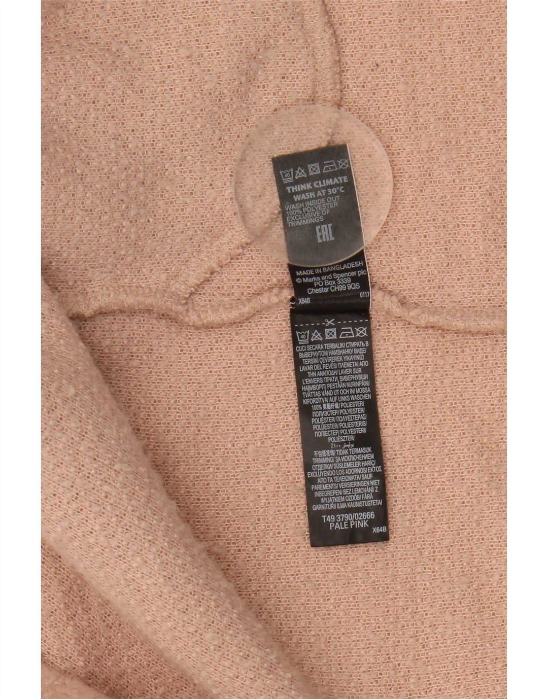 Marks & Spencer Offener Damenmantel UK 14 Large Pink Polyester