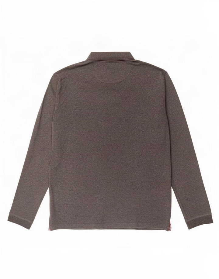 Zara Herren Langarm-Poloshirt 2XL Grau