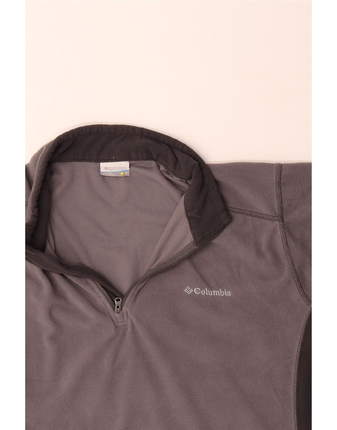 Columbia Herren-Fleecepullover mit Reißverschluss, XL, graues Farbblock-Polyester