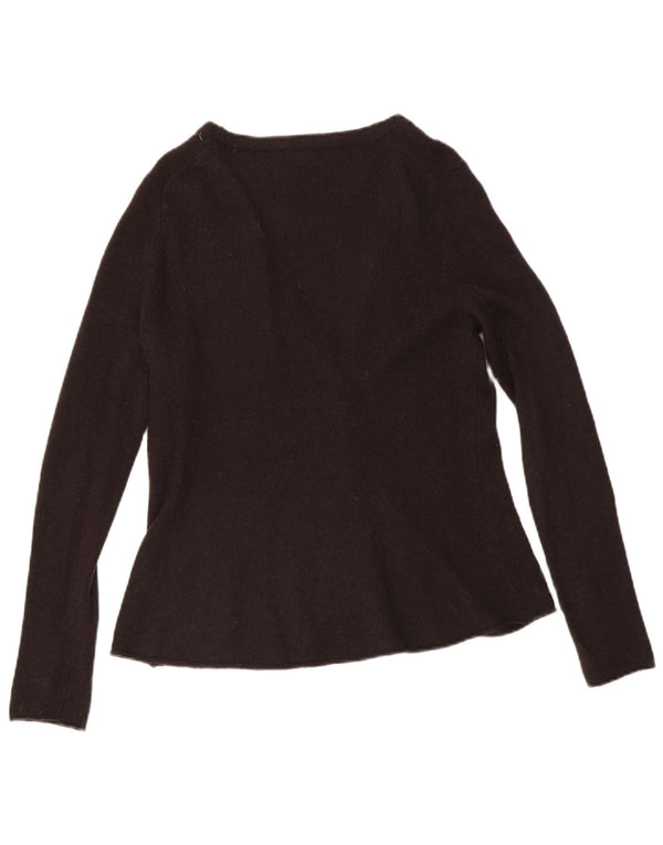 Hobbs Damen-Cardigan-Pullover UK 14 Mittelbraune Lammwolle