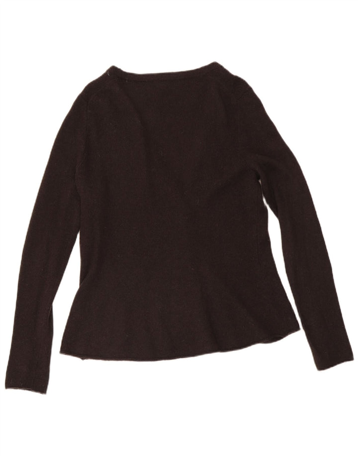 Hobbs Damen-Cardigan-Pullover UK 14 Mittelbraune Lammwolle