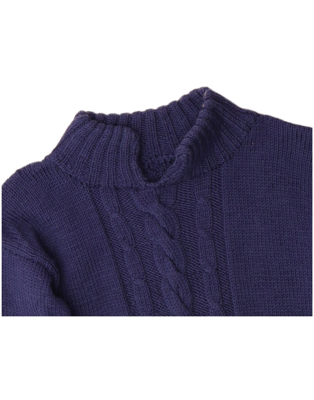 VINTAGE Damen Rollkragenpullover Pullover UK 10 Small Marineblau