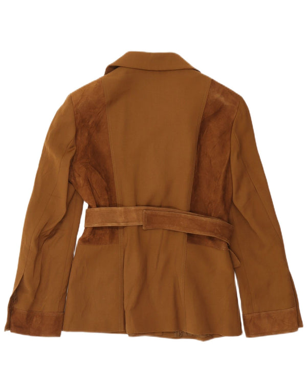 Paola Antonini Damen Blazer Jacke UK 16 Große braune Wolle