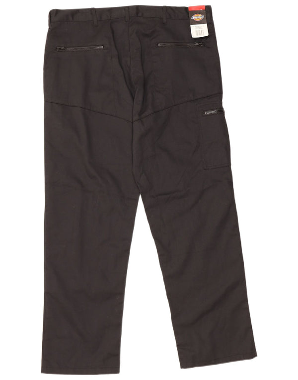 DICKIES Mens Straight Cargo Trousers W38 L30 Black Polyester