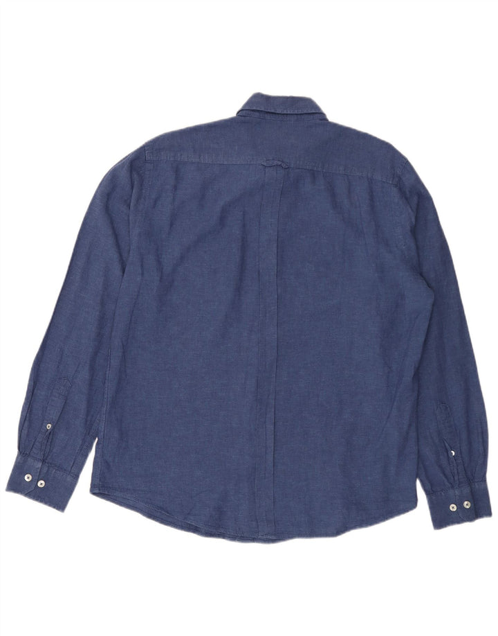 BEN SHERMAN Herrenhemd Medium Marineblau Leinen