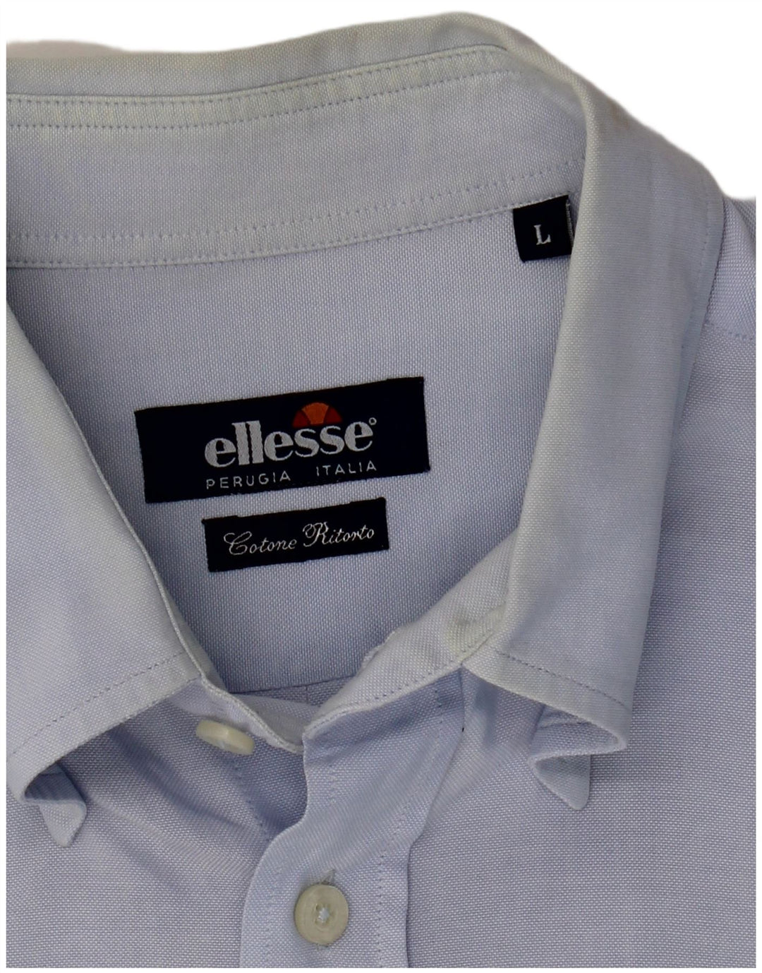 Ellesse Herren-Hemd, groß, aus blauer Baumwolle