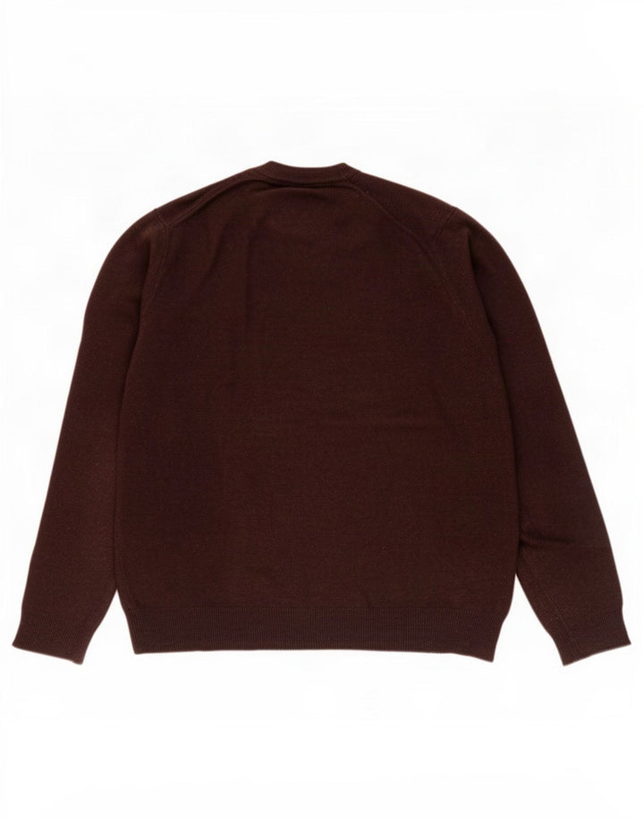 Calvin Klein Herren-Pullover mit Rundhalsausschnitt, mittelbraune Wolle