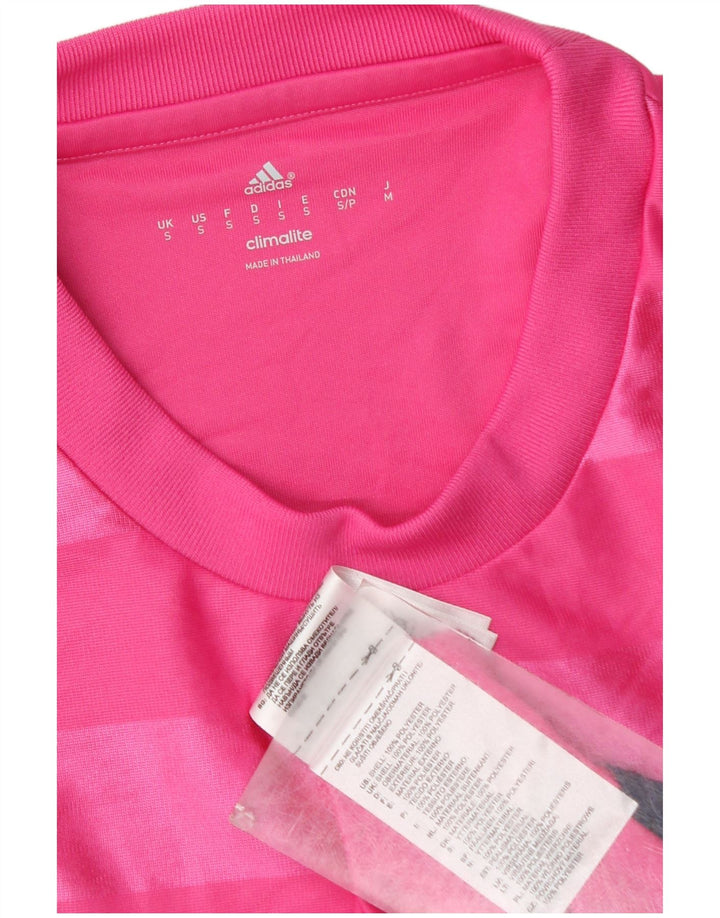 Adidas Herren Climalite T-Shirt Top, klein, rosa gestreift, Polyester