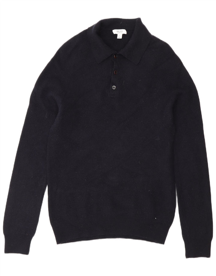 Reiss Herren-Pullover mit Rollkragen, groß, marineblaue Wolle