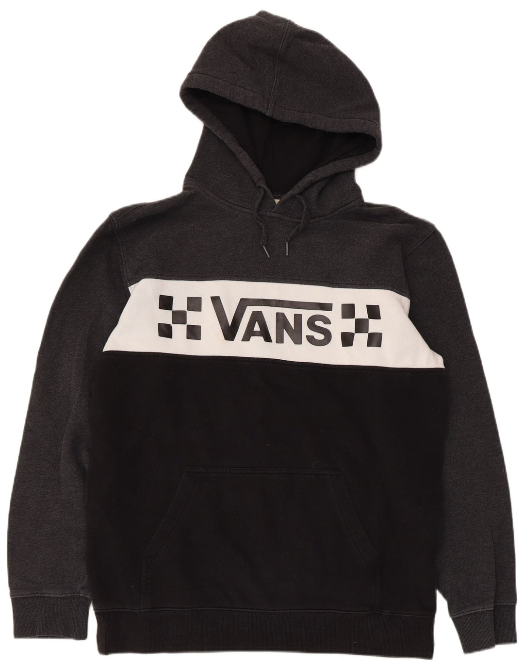 Vans Herren-Kapuzenpullover mit grafischem Print, mittelgraue Colourblock-Baumwolle